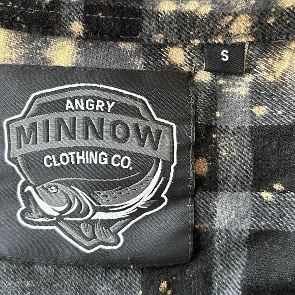 Angry Minnow Vintage Shirt Womens Small Black Bleached Flannel Wild Women Dance - Picture 3 of 12